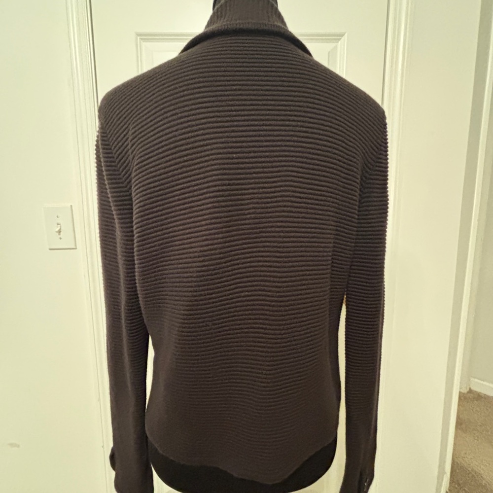 Worth Khaki Cardigan Sweater with Ribbed Texture